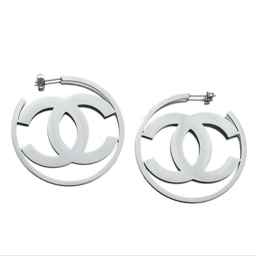 Silver Hoops - Picture 2 of 2